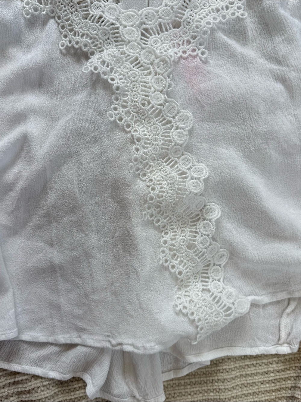 Tera's Threads White Crochet Lace Cami Tank Top Boho Gauze Racerback Strappy S - Picture 3 of 6